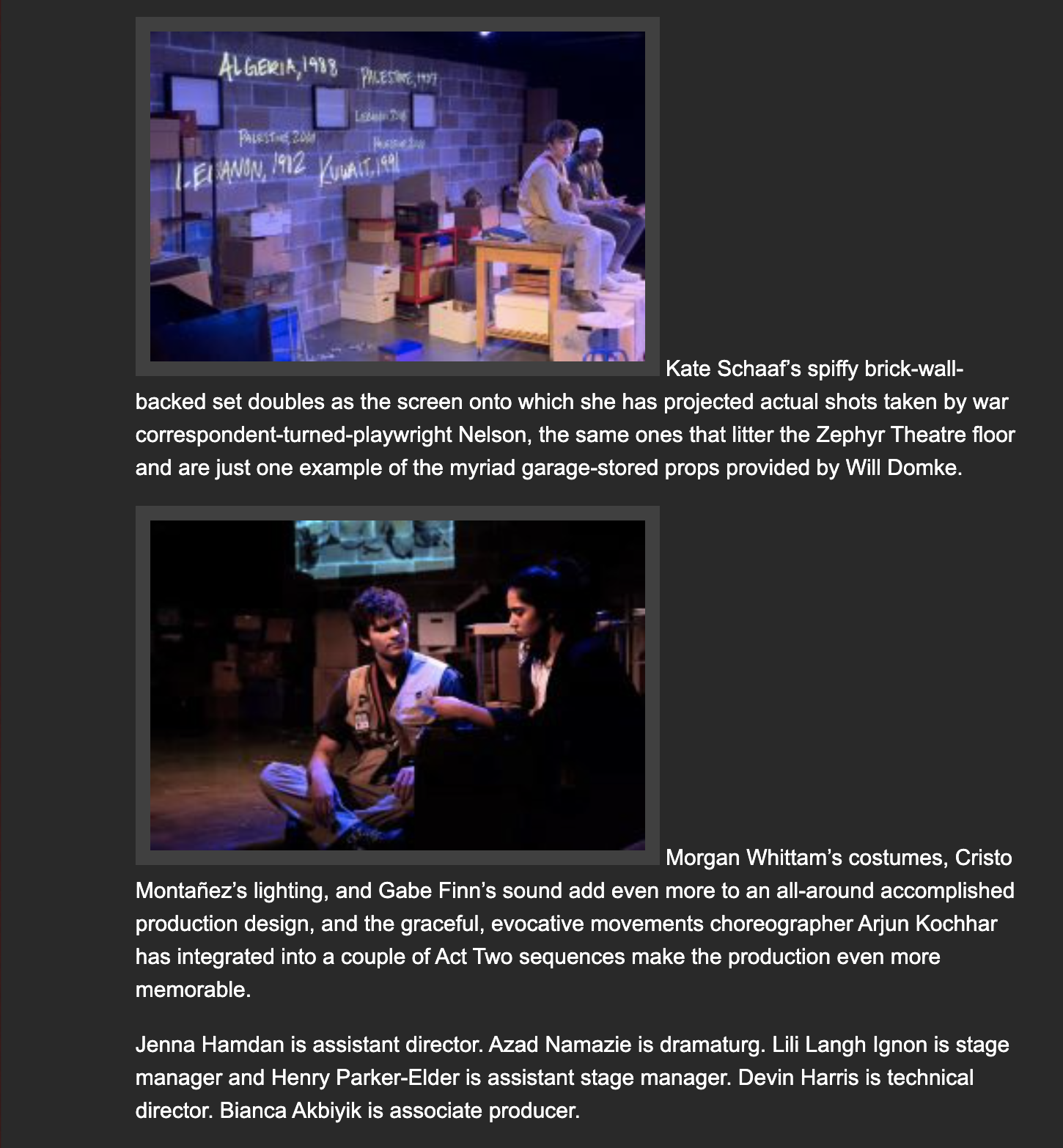 Memory Lane is a Desert Road | My Theatre Experience