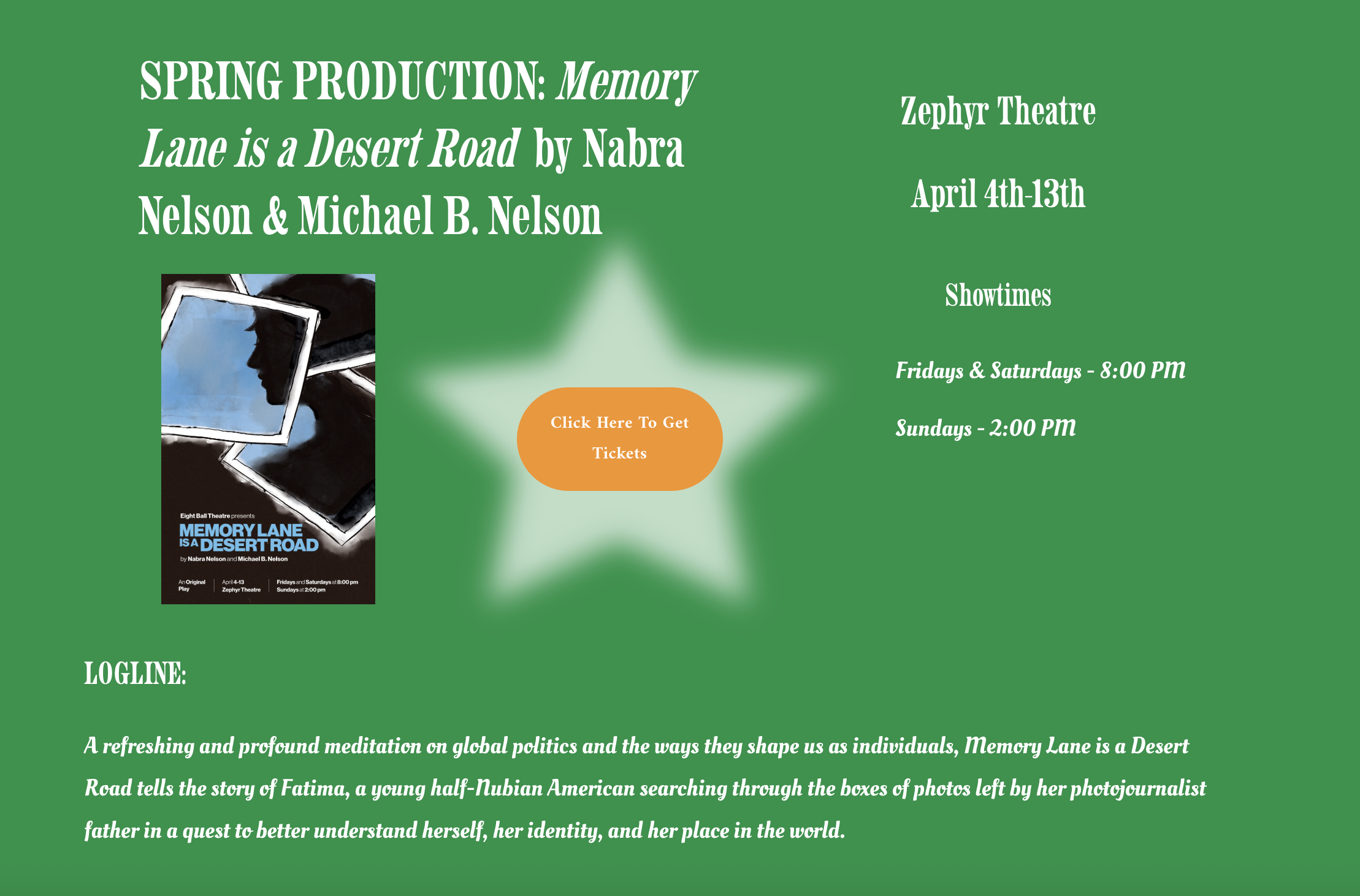 Memory Lane is a Desert Road | My Theatre Experience